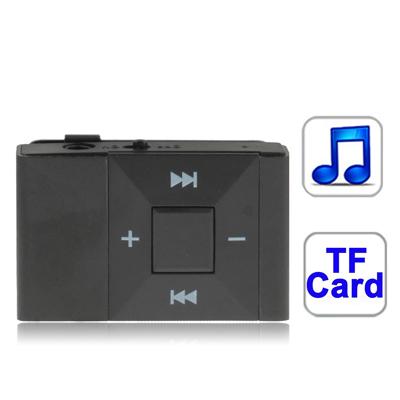 TF (Micro SD) Card Slot MP3 Player with Clip (Black)